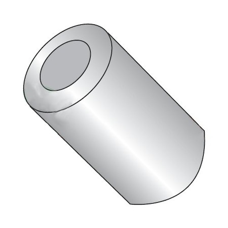 Round Spacer, #12 Screw Size, Plain Aluminum, 3/8 In Overall Lg, 0.214 In Inside Dia